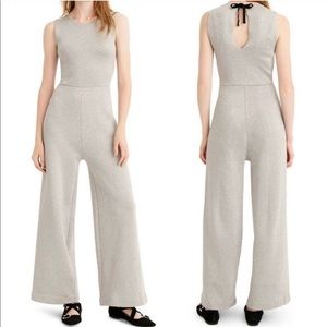 JCrew silver lurex wide-legged jumpsuit